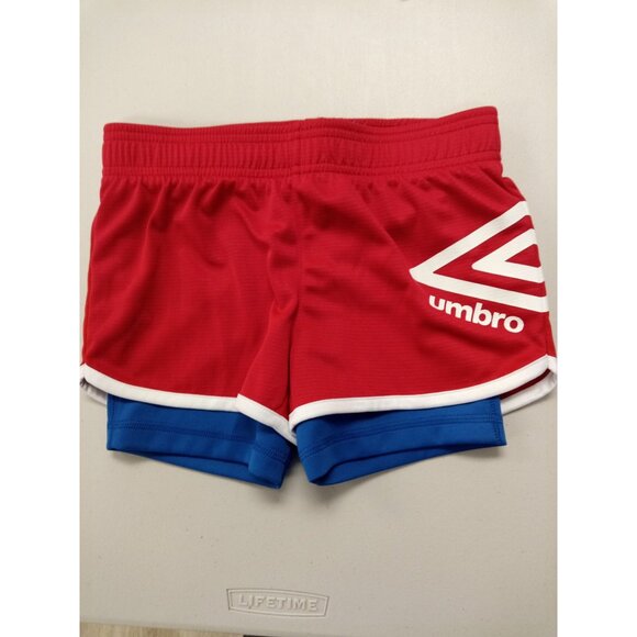 Umbro Girl's Red, White, and Blue Soccer Shorts Size 6x, Small - Picture 1 of 4